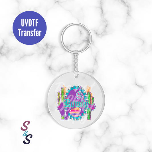RTS - Rowdy Western Keychain UVDTF Transfer KC154