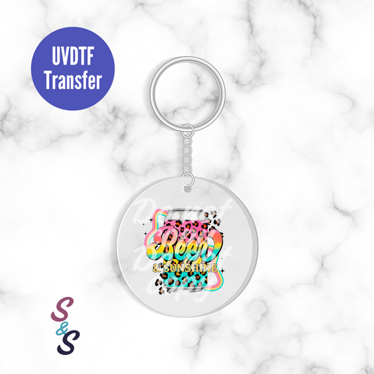 Beer & Sunshine Keychain UVDTF Transfer KC156