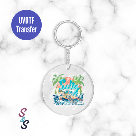 Salty Turtle & Beach Keychain UVDTF Transfer KC167