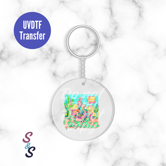 Watercolor Rodeo Keychain UVDTF Transfer KC180