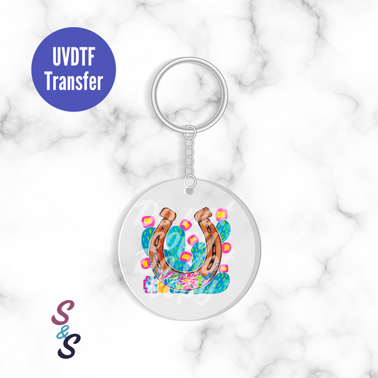 Watercolor Horseshoe Keychain UVDTF Transfer KC183