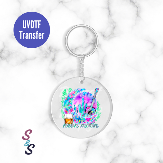 Neon Moon Keychain UVDTF Transfer KC186