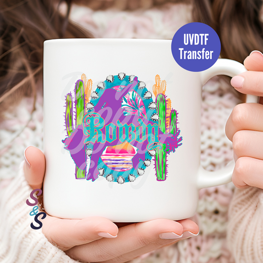 Rowdy Cowboy Mug UVDTF Transfer D108