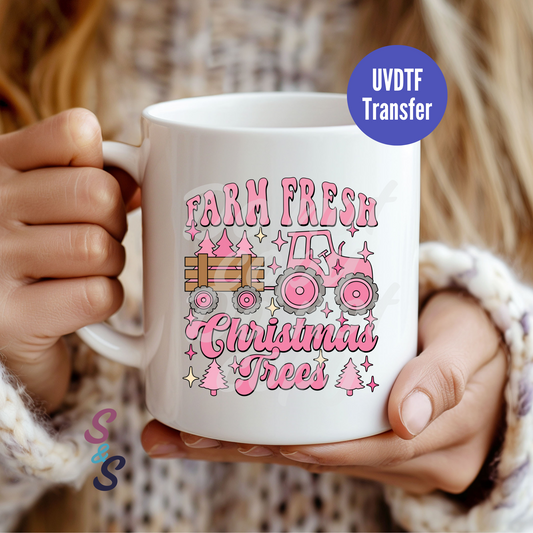 Farm Fresh Christmas Trees Pastel Mug UVDTF Transfer D152