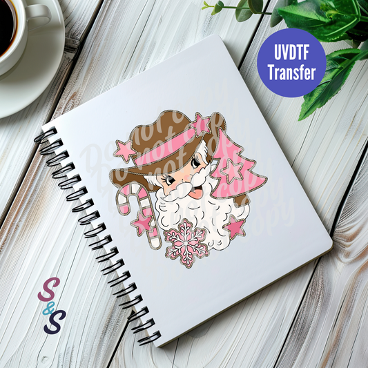Santa Pastel Christmas UVDTF Book/Notebook Transfer C166