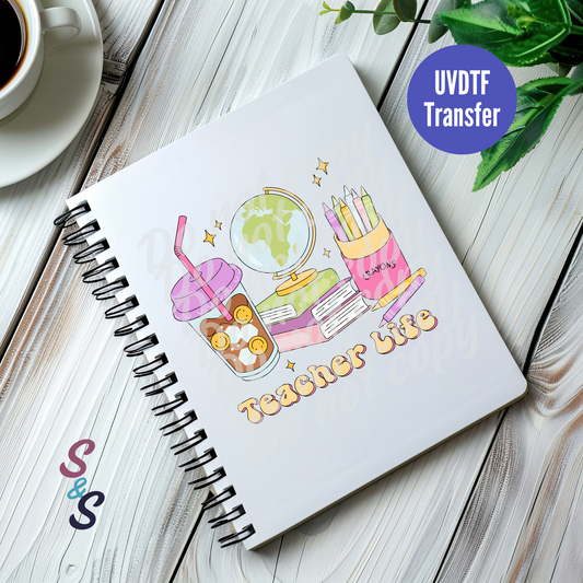 Teacher Life UVDTF Book/Notebook Transfer C175