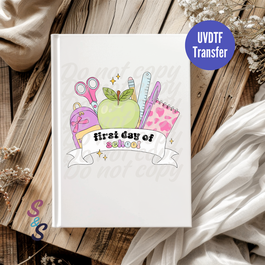 First Day Of School UVDTF Book/Notebook Transfer C178