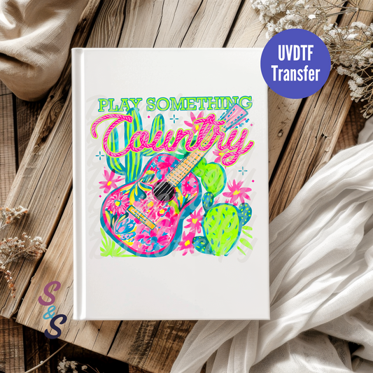 Play Something Country Watercolor UVDTF Book/Notebook Transfer C180
