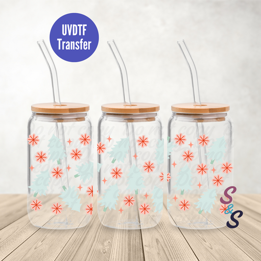 Pastel Trees UVDTF Transfer 16 Oz Glass Can Wrap E127
