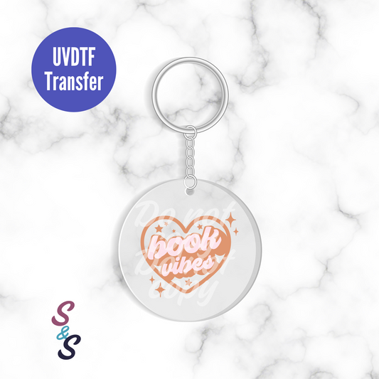 Book Vibes Keychain UVDTF Transfer KC239