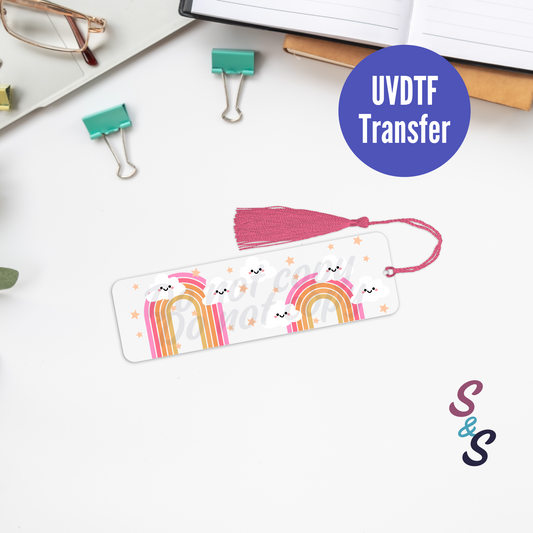 Retro Rainbow Bookmark UVDTF Transfer