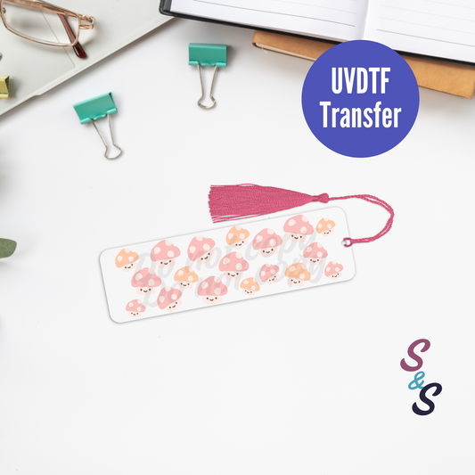 Kawaii Mushrooms Bookmark UVDTF Transfer