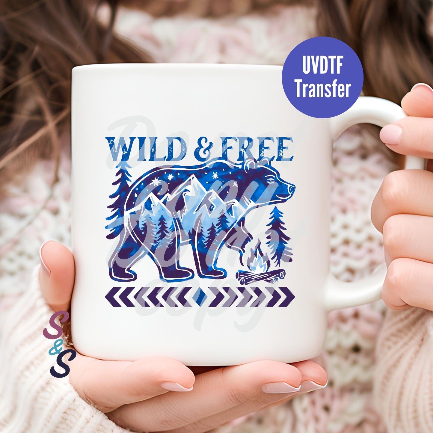 Wild & Free Bear Mountains Mug UVDTF Transfer D216