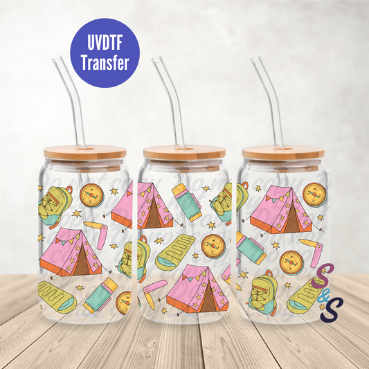 Iced Coffee & Thrifting UVDTF Transfer 16 Ounce Glass Cans B108A