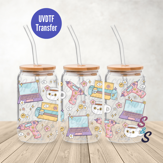 Crafty Business UVDTF Transfer 16 Ounce Glass Cans B109B