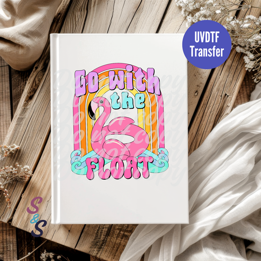 Go With The Float Flamingo UVDTF Book/Notebook Transfer C104