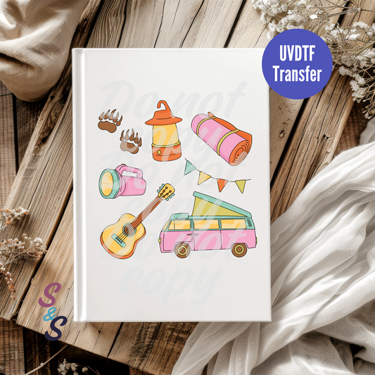 Cozy Camping Things UVDTF Book/Notebook Transfer C116
