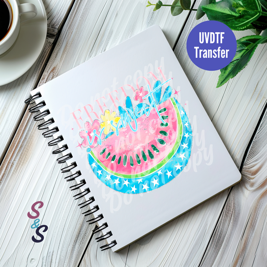 Freedom Is Sweet Watermelon UVDTF Book/Notebook Transfer C144