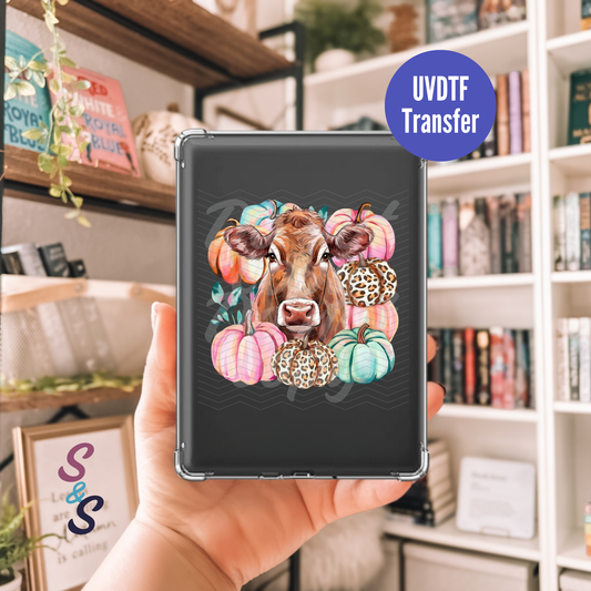 Pastel Pumpkins & Cows Kindle UVDTF Transfer K117