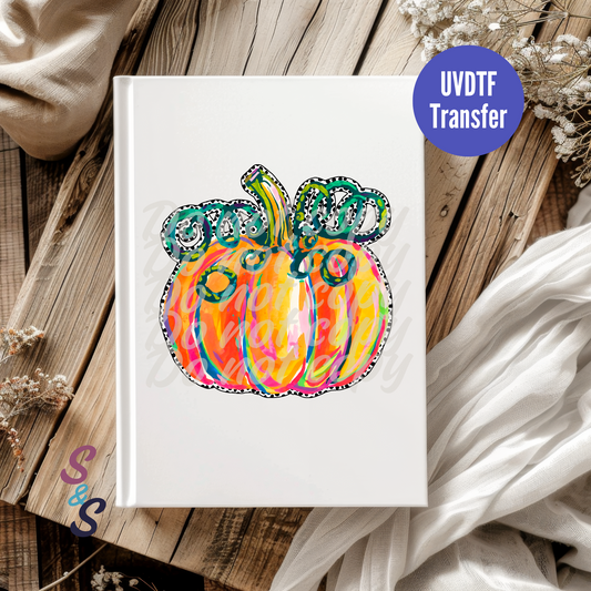 Watercolor Pumpkin UVDTF Book/Notebook Transfer C230
