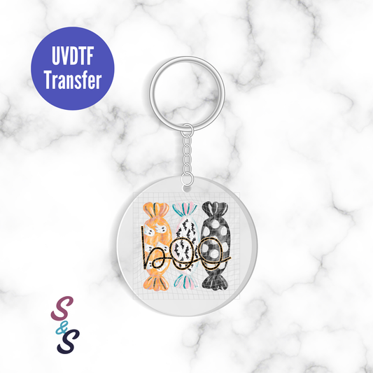 Boo Halloween Candy Keychain UVDTF Transfer KC248