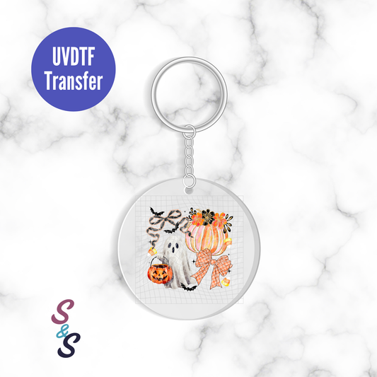 Pumpkin & Ghost Keychain UVDTF Transfer KC253