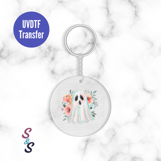 Floral Ghost Keychain UVDTF Transfer KC254