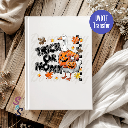 Trick Or Honk Goose UVDTF Book/Notebook Transfer C236