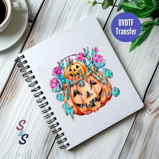 Turquoise Pumpkin UVDTF Book/Notebook Transfer C209