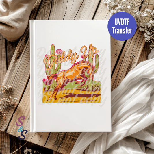 Giddy Up Horse UVDTF Book/Notebook Transfer C223
