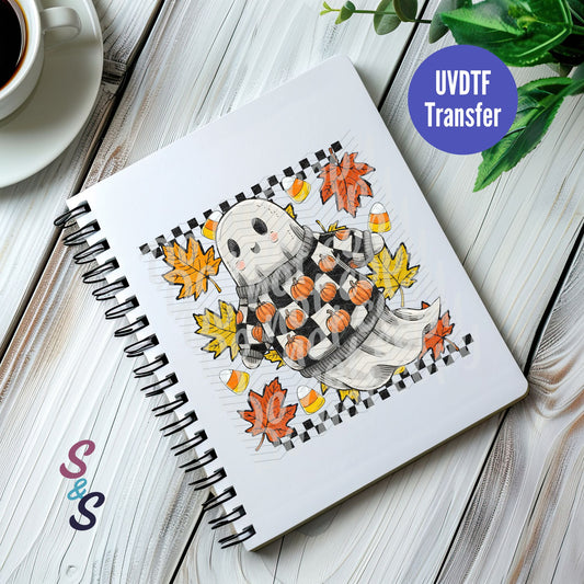 Ghost With Pumpkin Sweatshirt UVDTF Book/Notebook Transfer