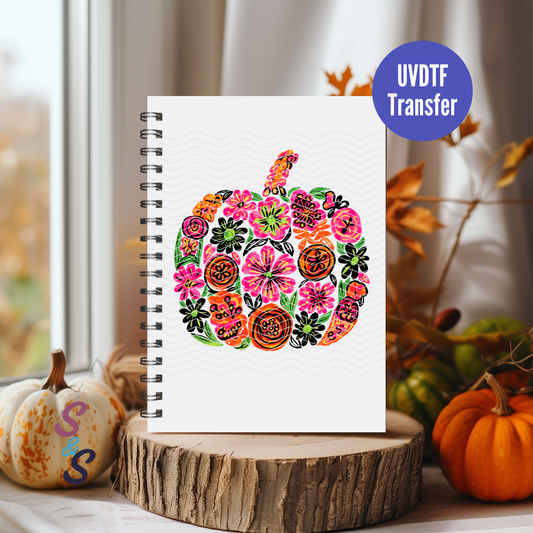 Floral Pumpkin UVDTF Book/Notebook Transfer C257