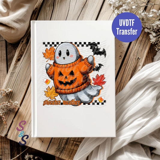 Sweater Weather Ghost UVDTF Book/Notebook Transfer