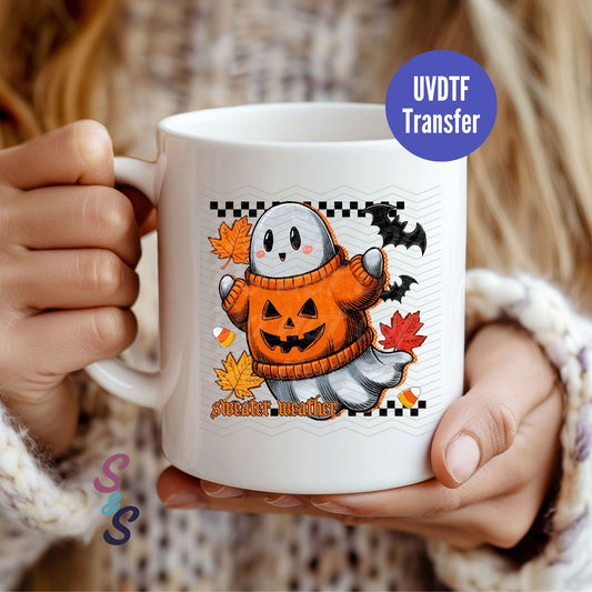 Sweater Weather Ghost - Mug UVDTF Transfer