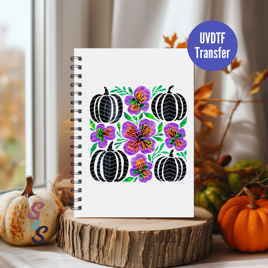 Pumpkins & Flowers UVDTF Book/Notebook Transfer C264