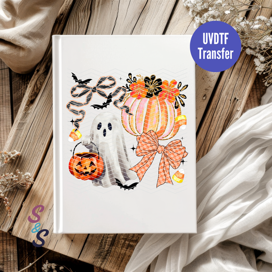 Ghost & Pumpkins UVDTF Book/Notebook Transfer C265