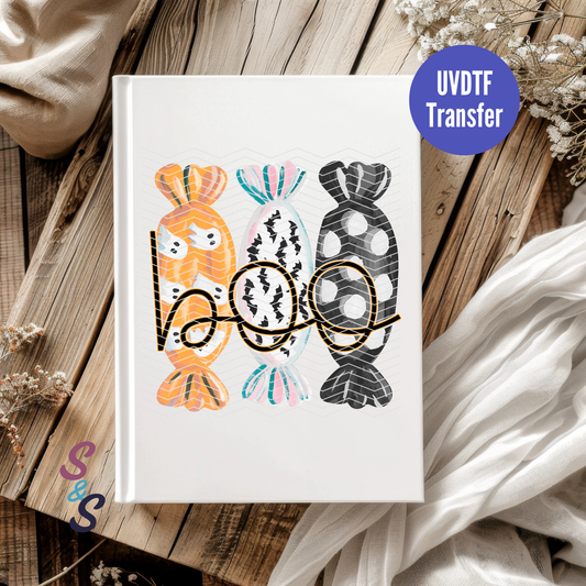 Boo Halloween Candy UVDTF Book/Notebook Transfer C266