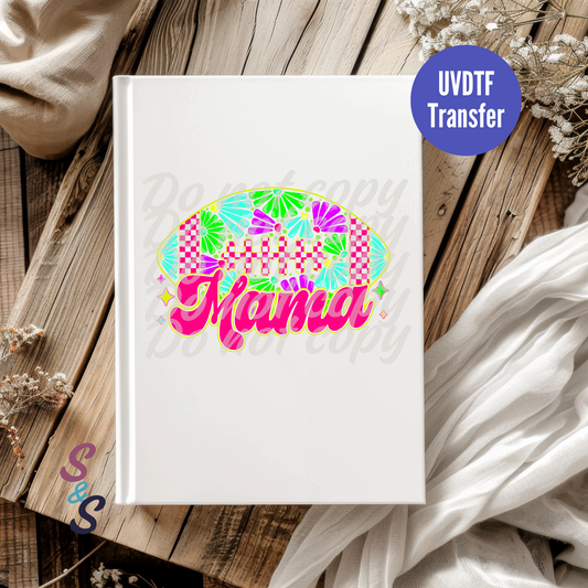 Neon Football Mama UVDTF Book/Notebook Transfer C225