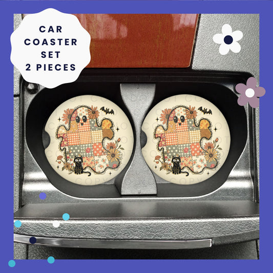 Patchwork Ghost Car Coaster Set CC027