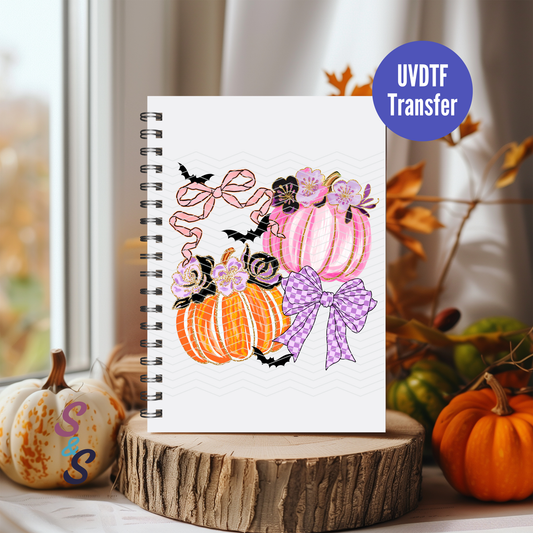 Pumpkins & Bows UVDTF Book/Notebook Transfer C271