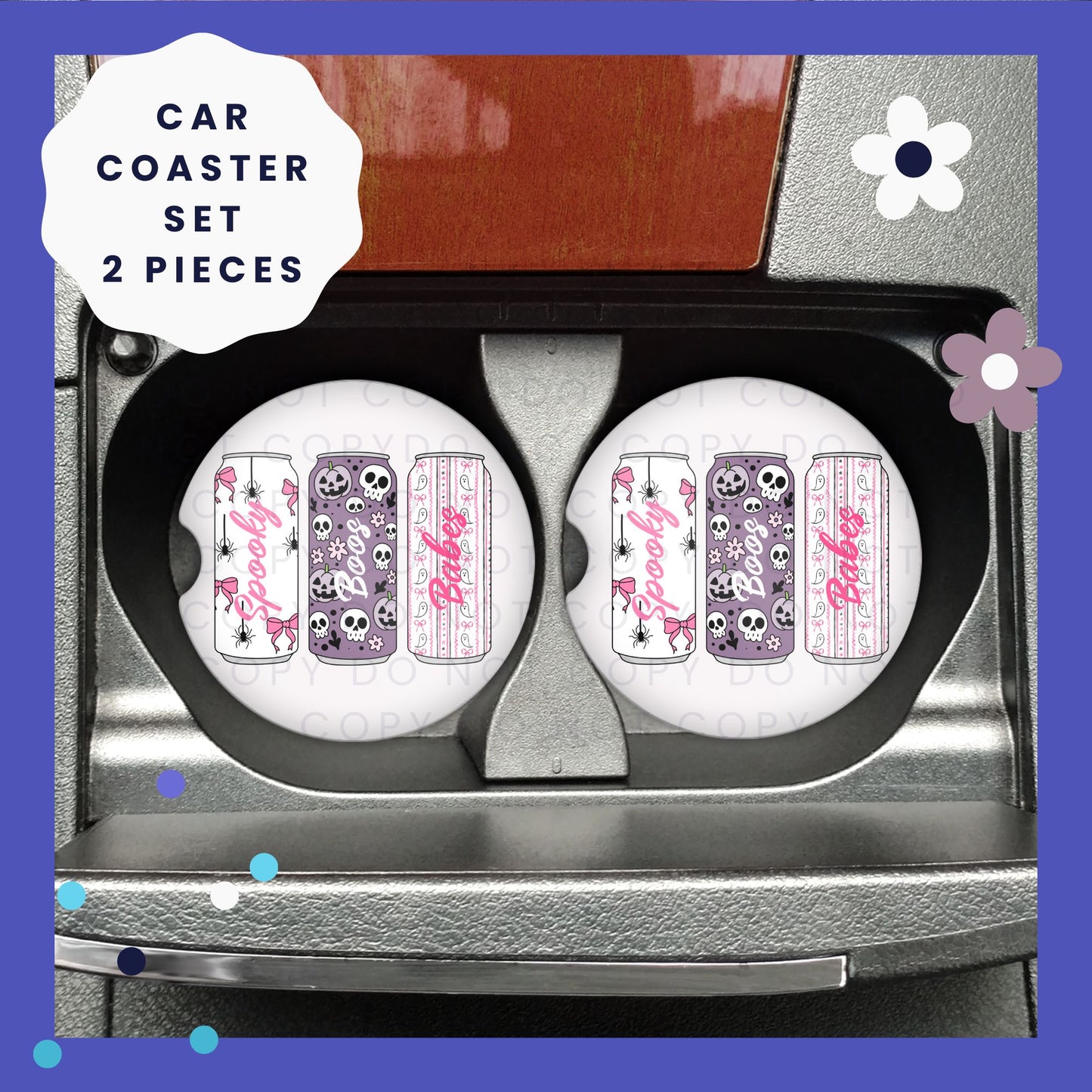 Halloween Energy Drinks Car Coaster Set CC030