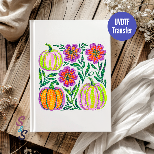 Pumpkin Tile Collage UVDTF Book/Notebook Transfer C275