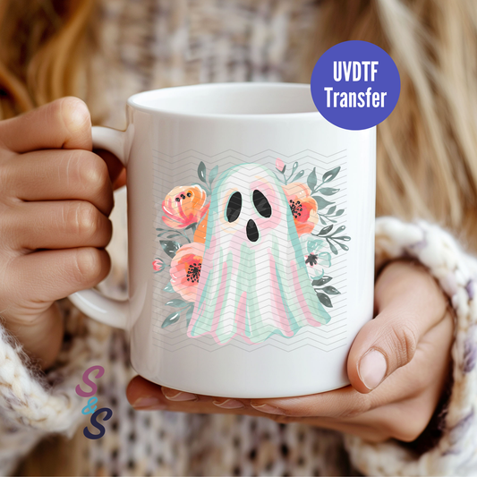 Ghost Floral Mug UVDTF Transfer D230