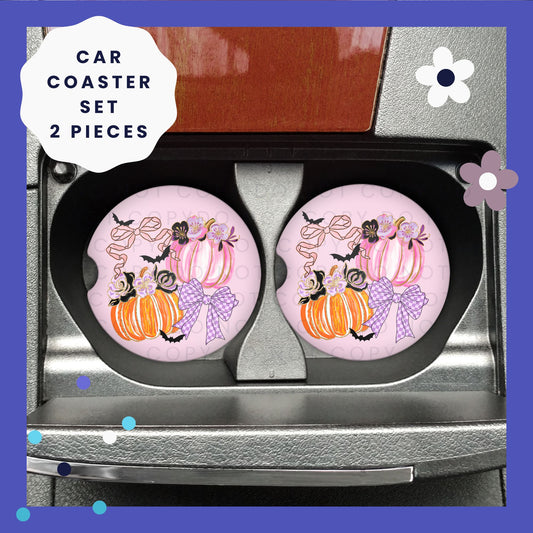 Bows & Pumpkins Car Coaster Set CC034