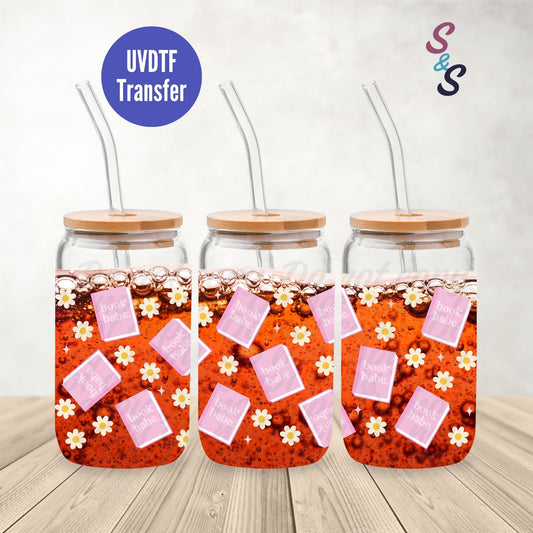 Book Babe UVDTF Transfer 16 Oz Glass Can Wrap B121B