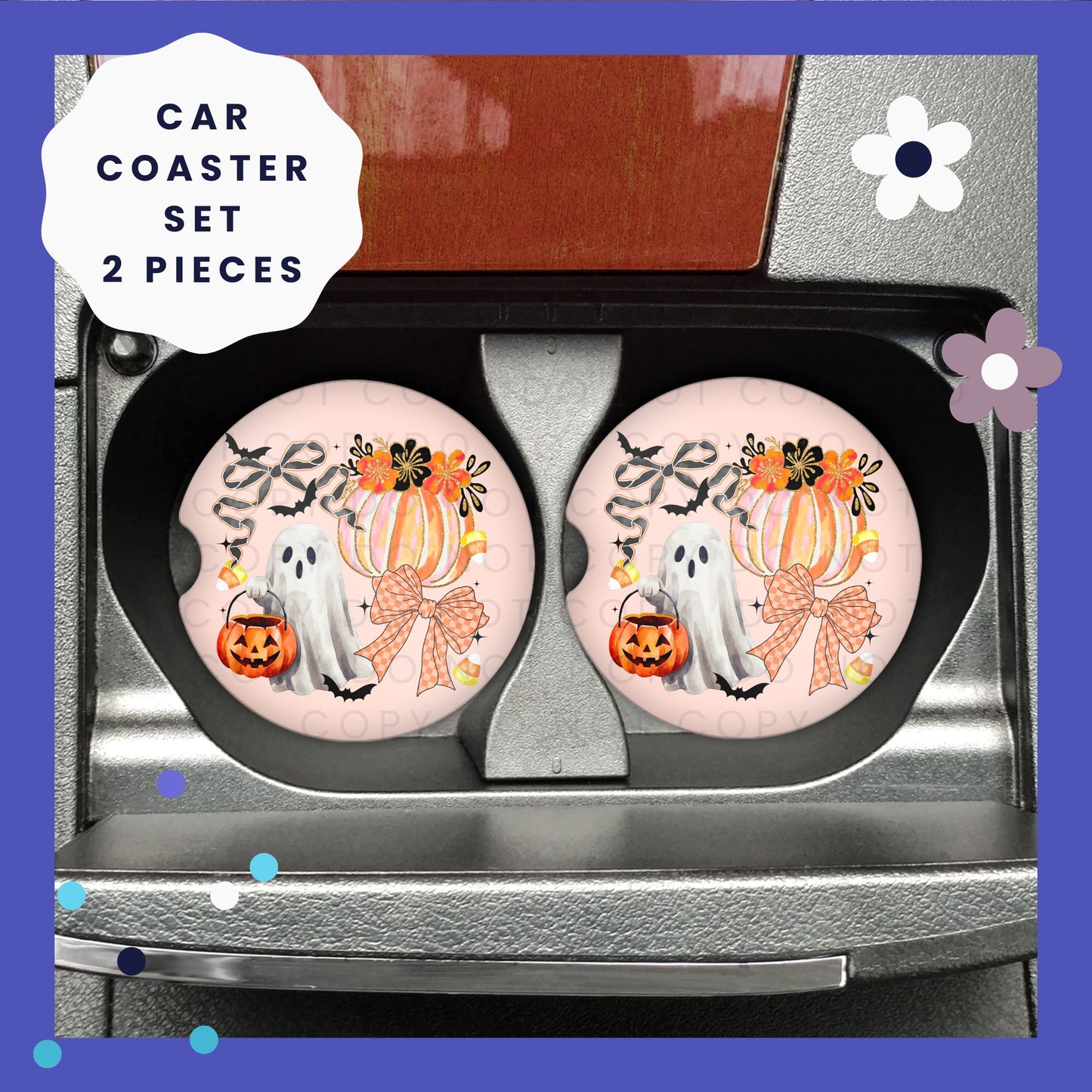 Coquette Candy Ghost Car Coaster Set CC033