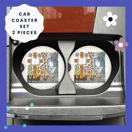 Worship Is My Weapon Car Coaster Set CC036