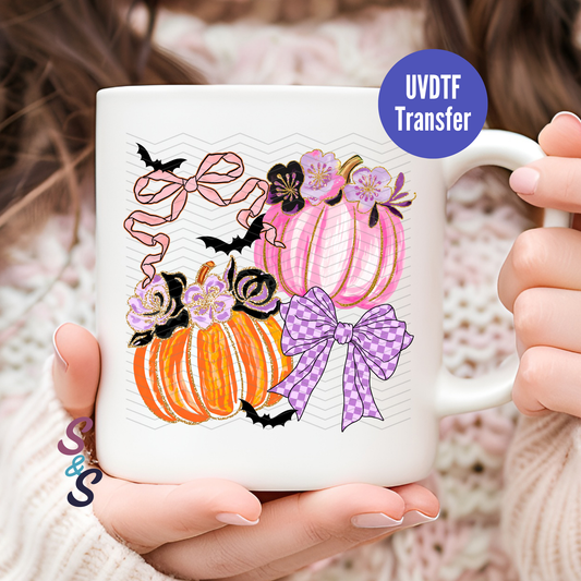Pumpkins & Bows Mug UVDTF Transfer D236