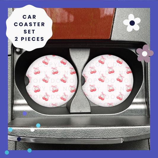 Coquette Cherries Car Coaster Set CC042