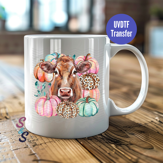 Cow & Pumpkins Mug UVDTF Transfer D244